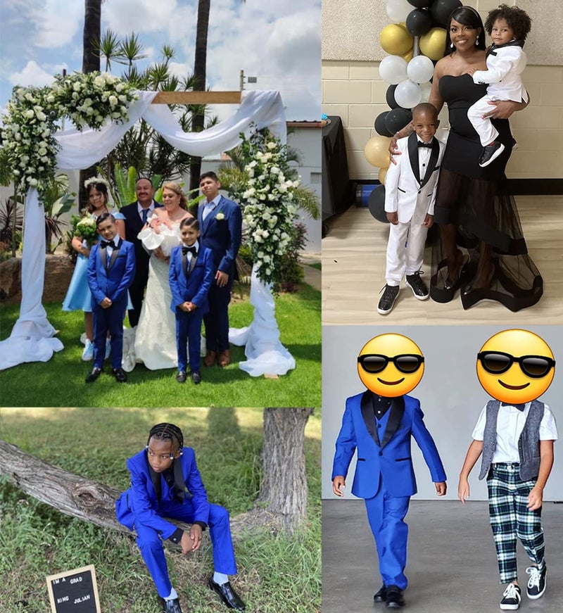 Yavakoor Boys Suits Slim Fit Suits for Kids Formal Outfit 3 Pcs Boys Tuxedo with Blazer Vest Pants Size 7 for Summer Wedding - Image 1